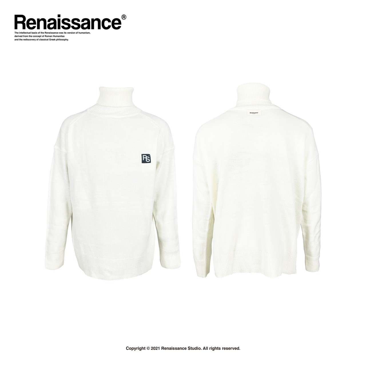 RENAISSANCE® Logo標籤針織高領毛衣