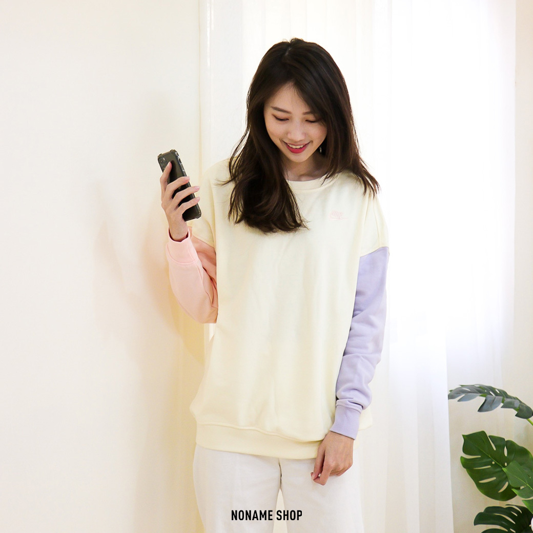 🎄聖誕限定優惠🎄 NIKE NSW Crew Pastel 馬卡龍 糖果 拼接 大學Tee 馬卡龍黃