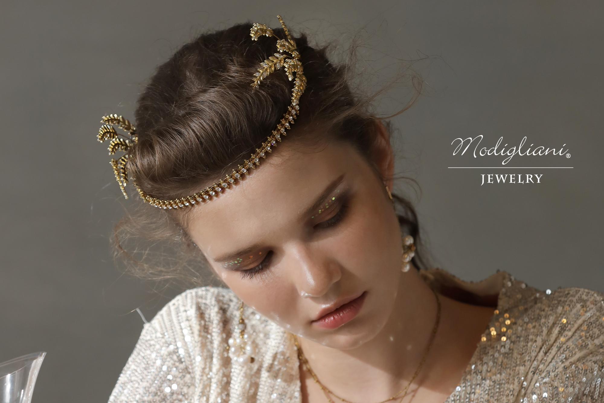 黃銅飾品, 頭冠, 頭飾, 黃銅, 鋯石, 華麗, 搶眼, 仙氣,花草