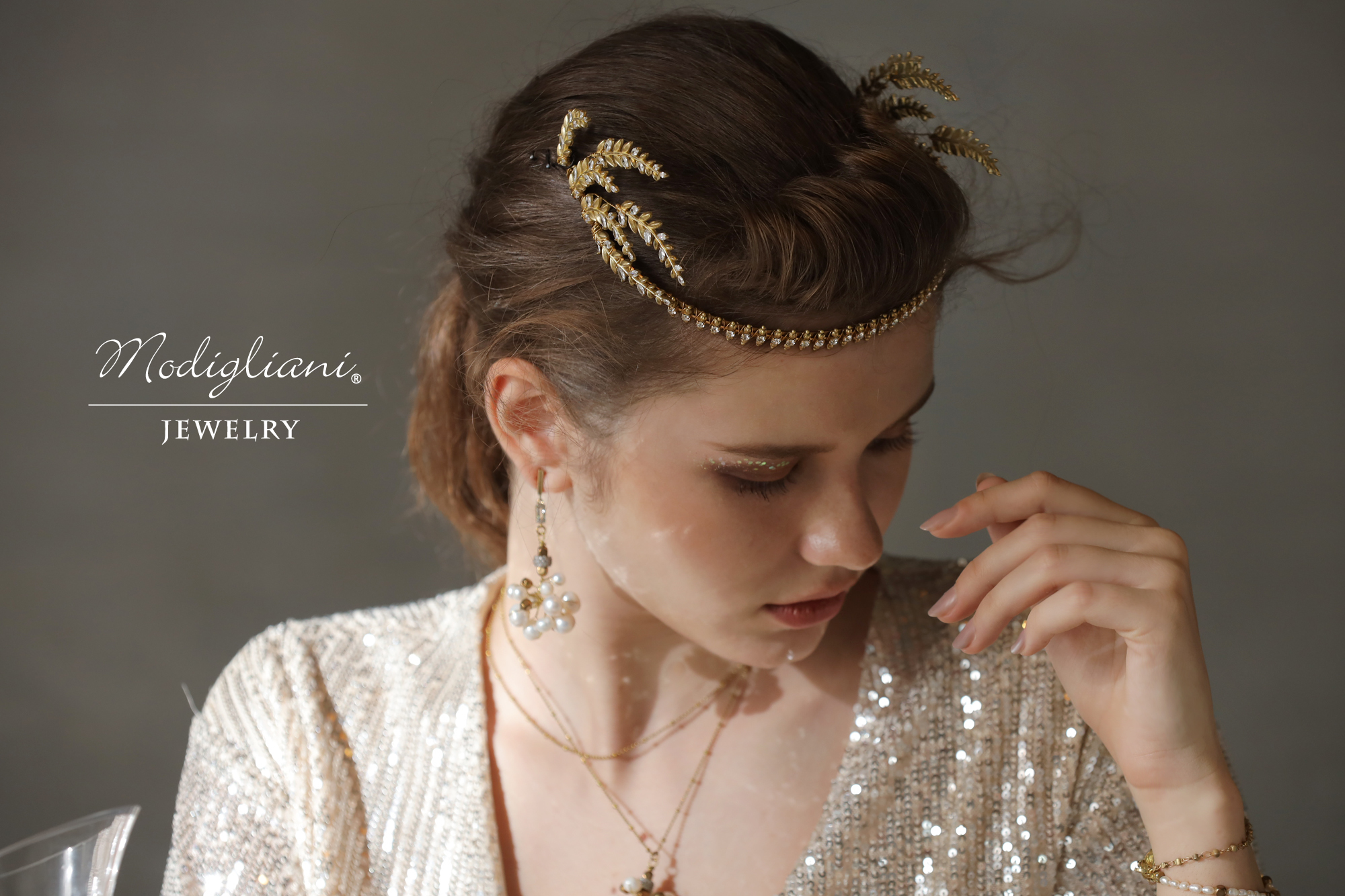 黃銅飾品, 頭冠, 頭飾, 黃銅, 鋯石, 華麗, 搶眼, 仙氣,花草