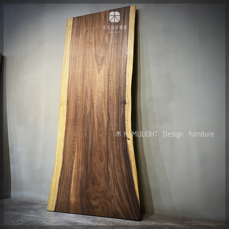 雨豆原木一枚板【含鐵腳】 尺寸:長199*寬72-80*厚6CM