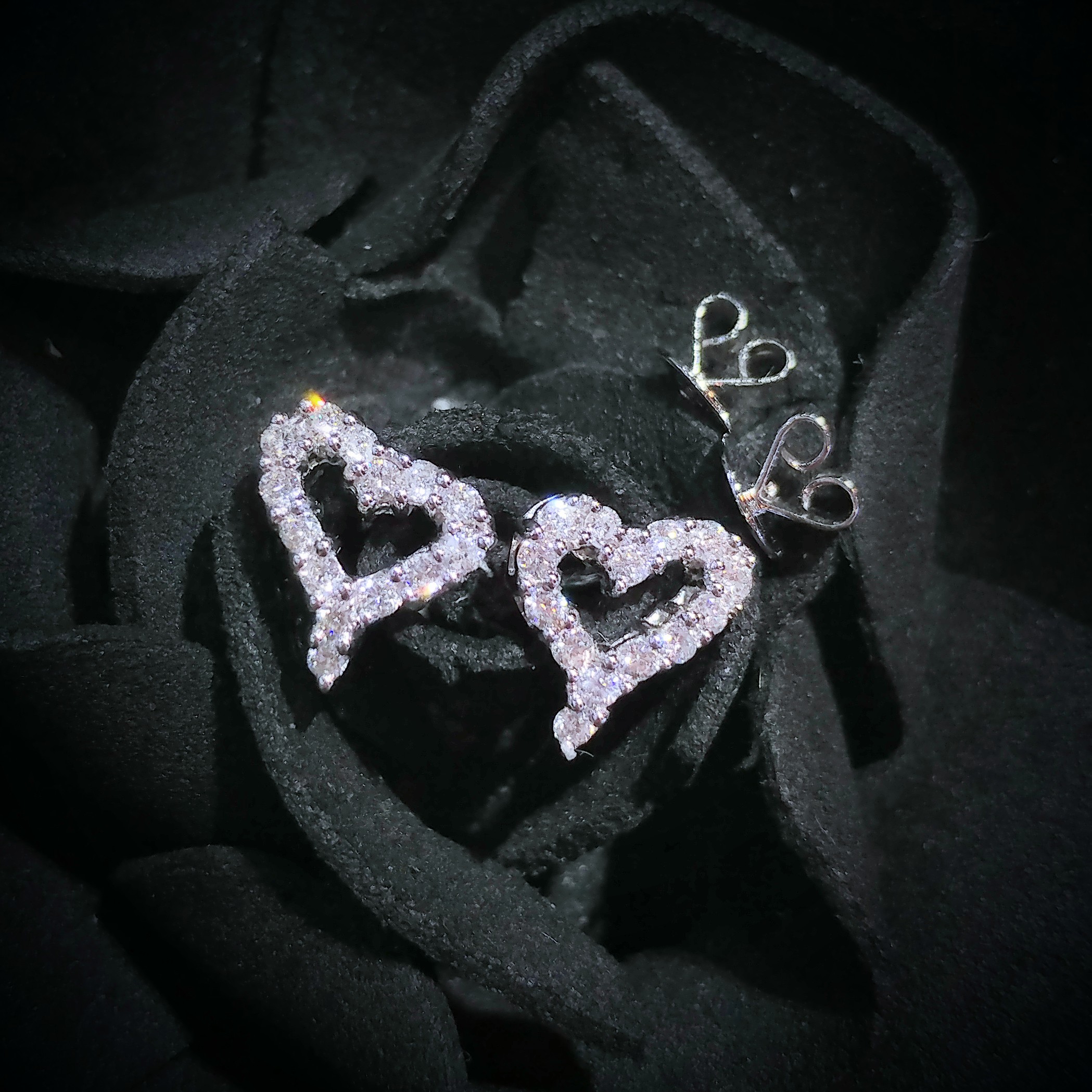 全新18K白金32份鑽石耳環