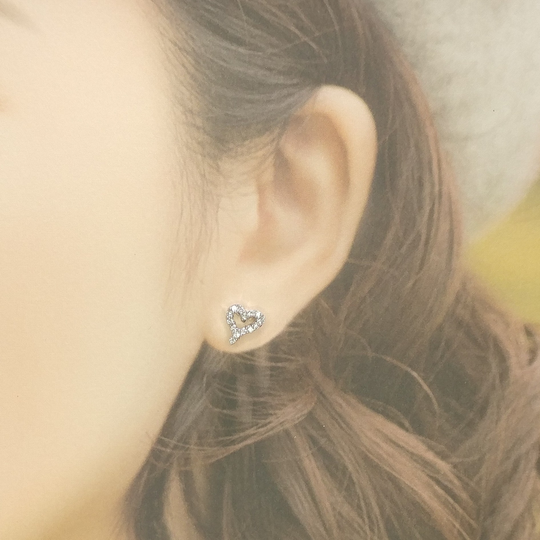 全新18K白金32份鑽石耳環