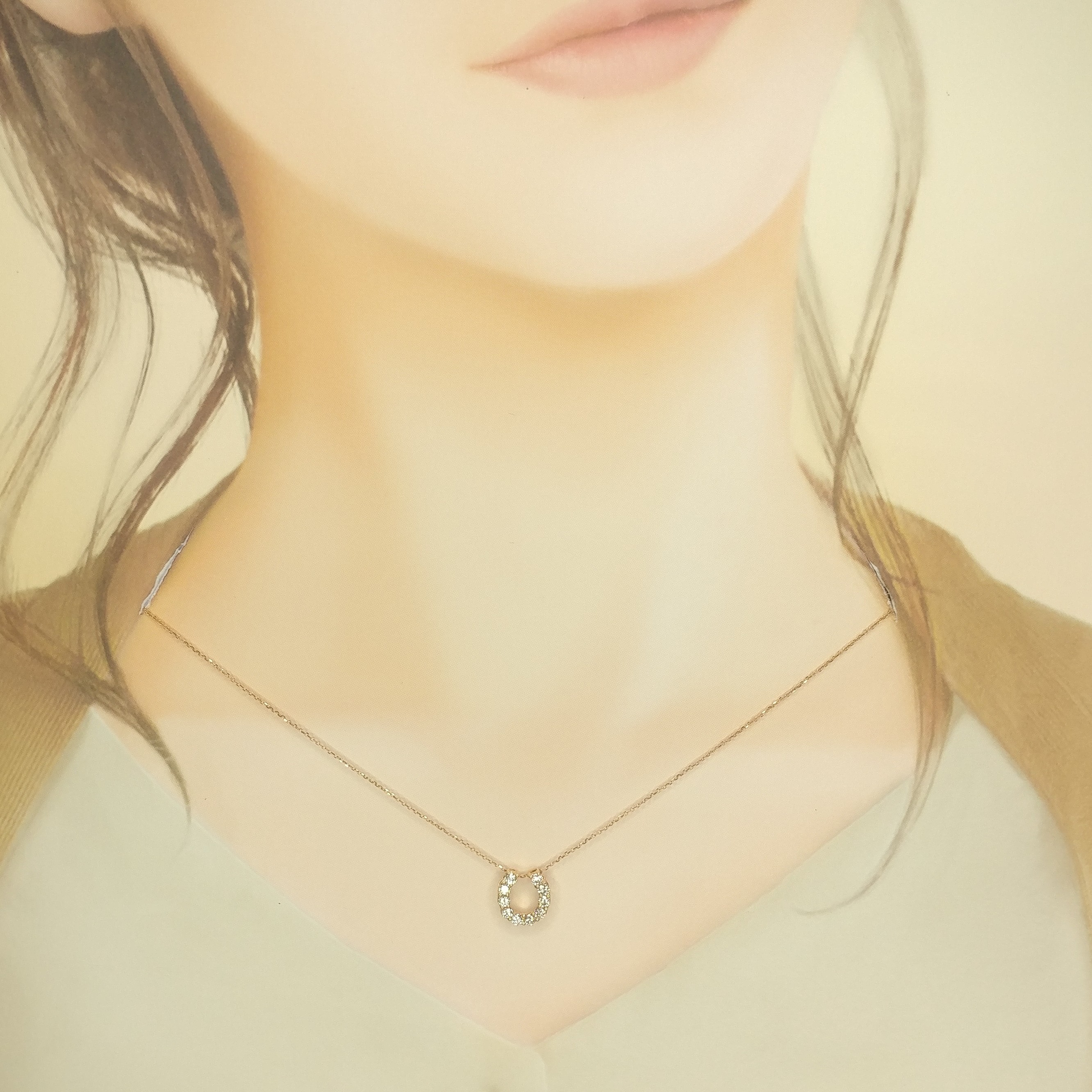 全新18K玫瑰金40份鑽石吊墜