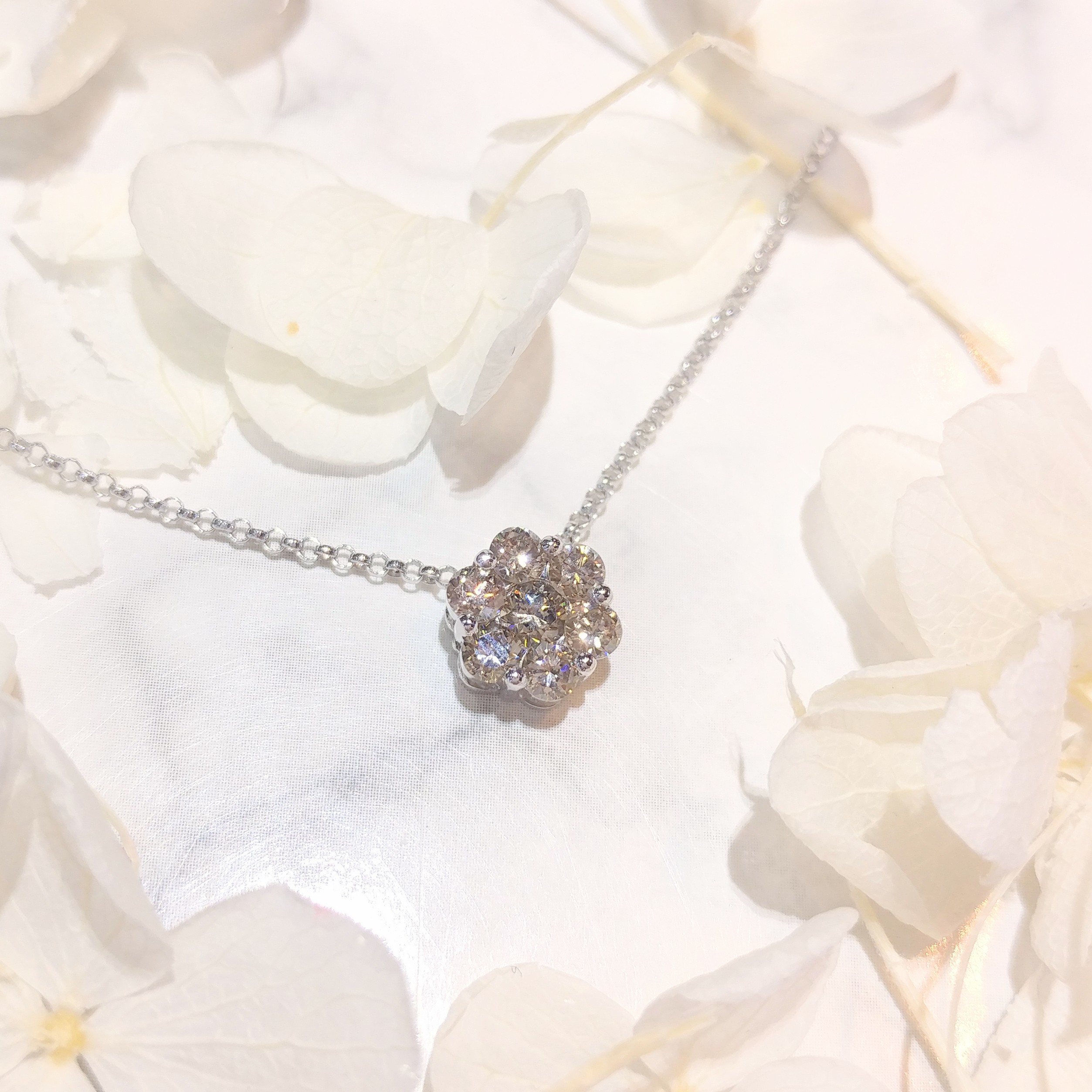 18K White Gold 0.52ct Fancy Brown Diamond Pendant