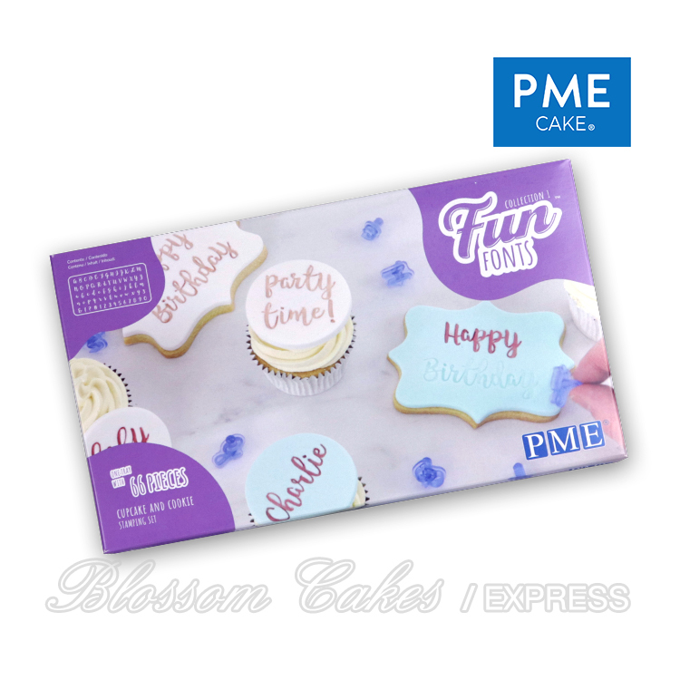 PME Fun Fonts - Cupcake & Cookie Stamping Set, Collection 1, 66 Pieces