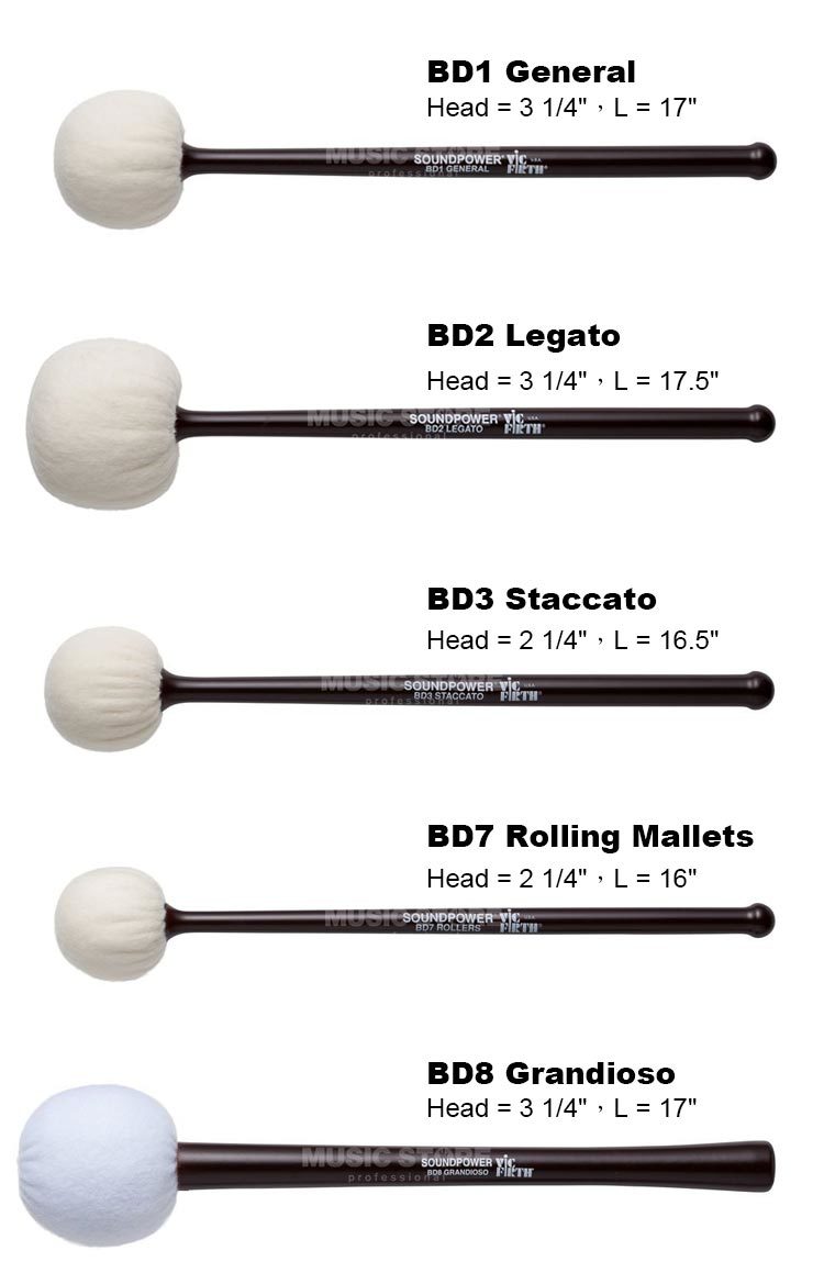 美國 Vic Firth BD2 Legato 室內大鼓棒 公司貨