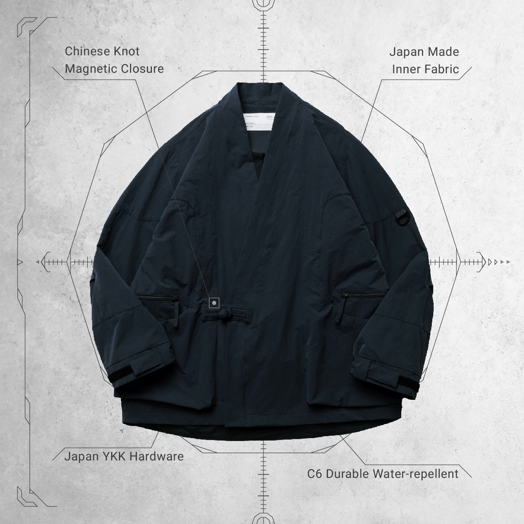 iP-R03G “MONK” Ark-shape Samue Jacket - Navy