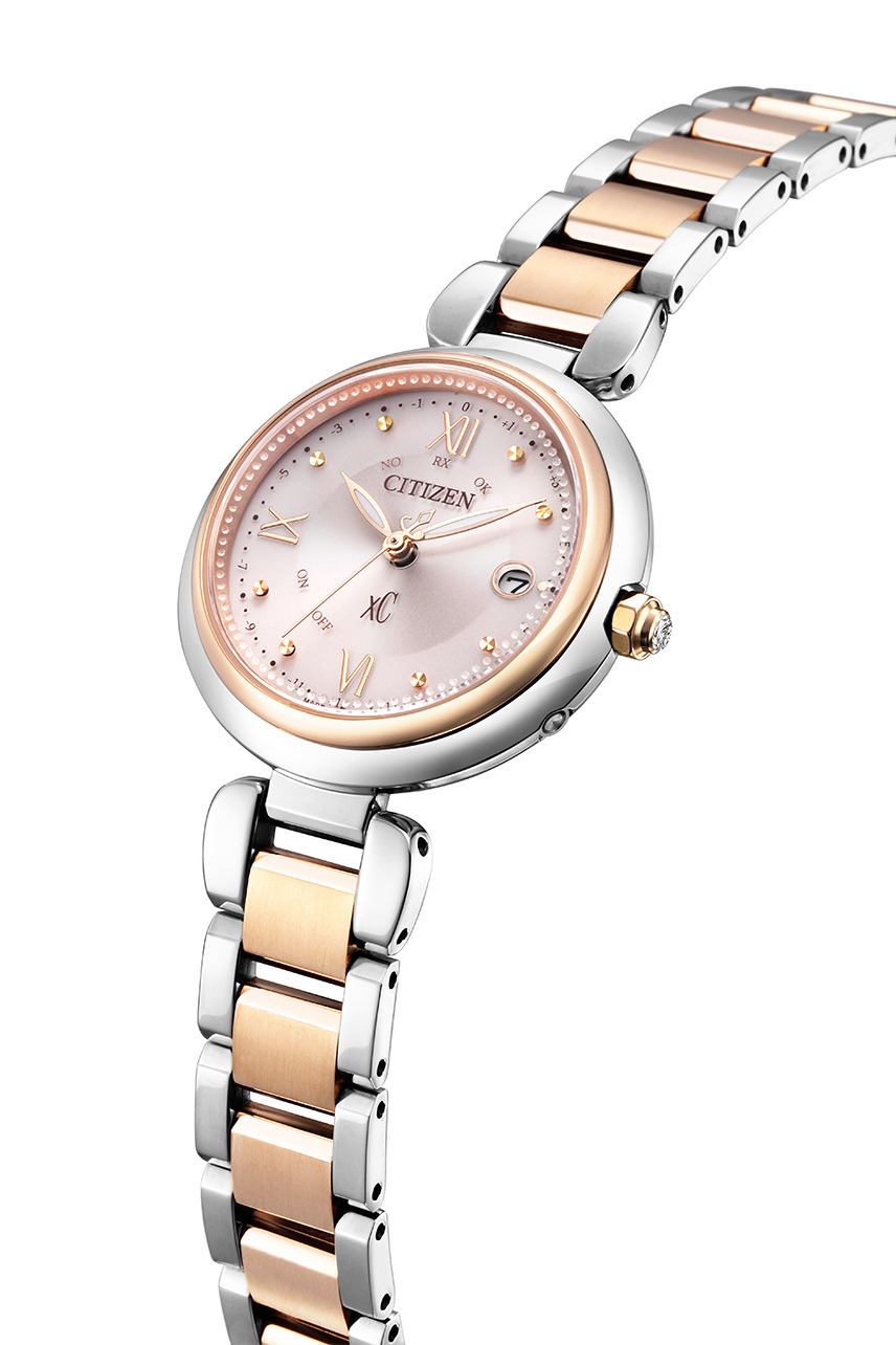 萬年鐘錶 - Citizen 星辰錶  XC      光動能電波鈦金屬女錶  ES9465-50W   錶徑29MM