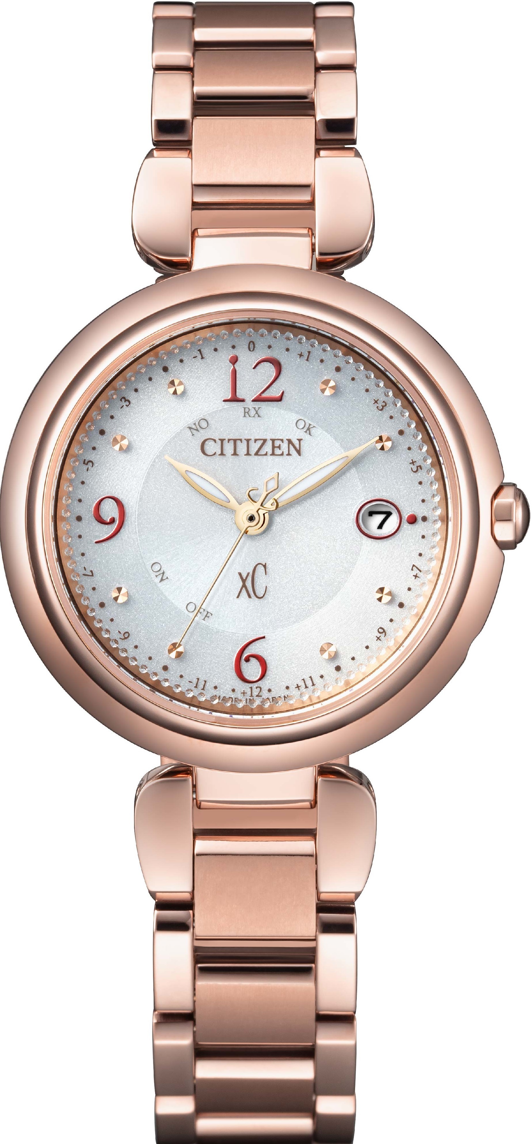 萬年鐘錶 - Citizen 星辰錶  XC      光動能電波鈦金屬女錶  ES9468-51A  錶徑29MM