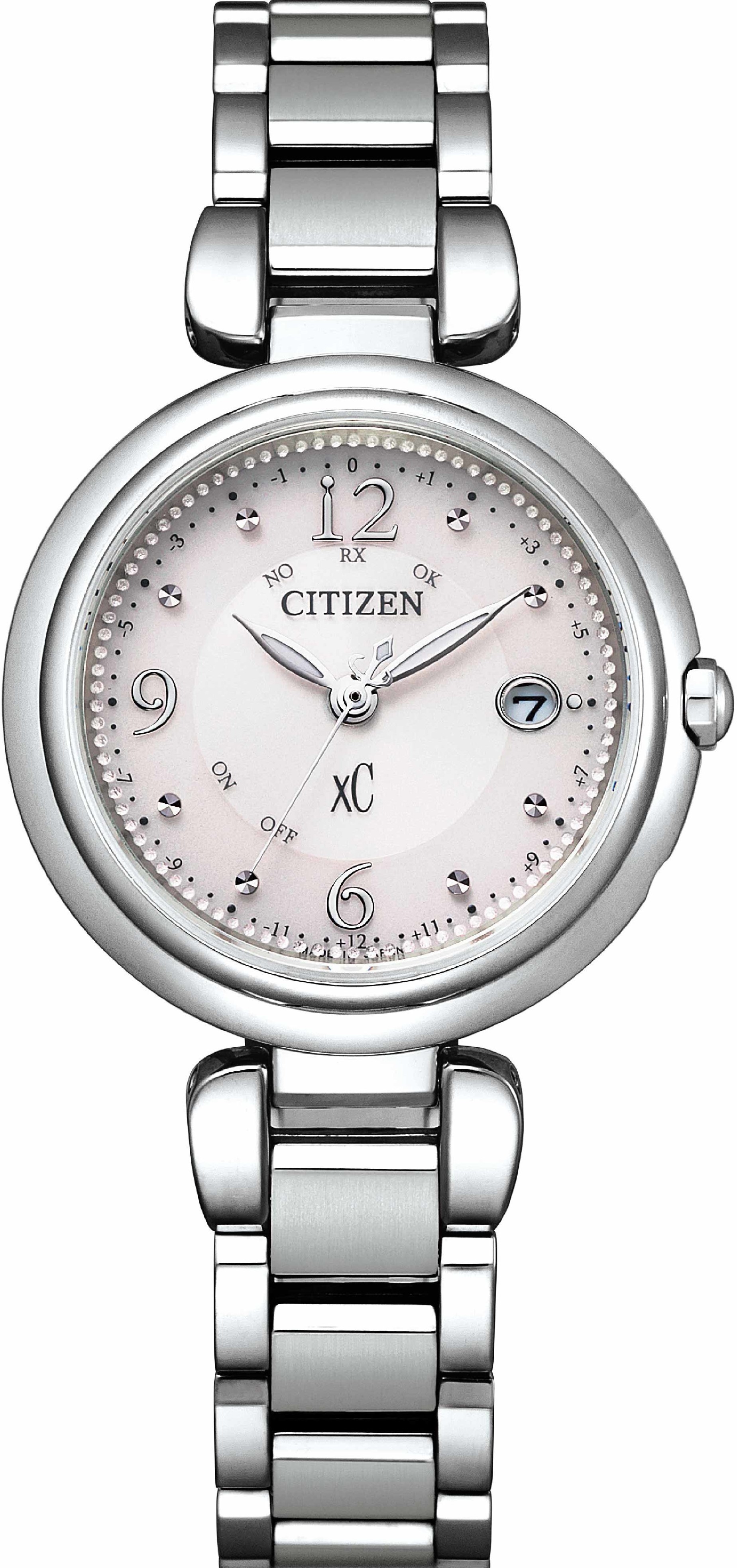 萬年鐘錶 - Citizen 星辰錶  XC      光動能電波鈦金屬女錶  ES9460-53W  錶徑29MM