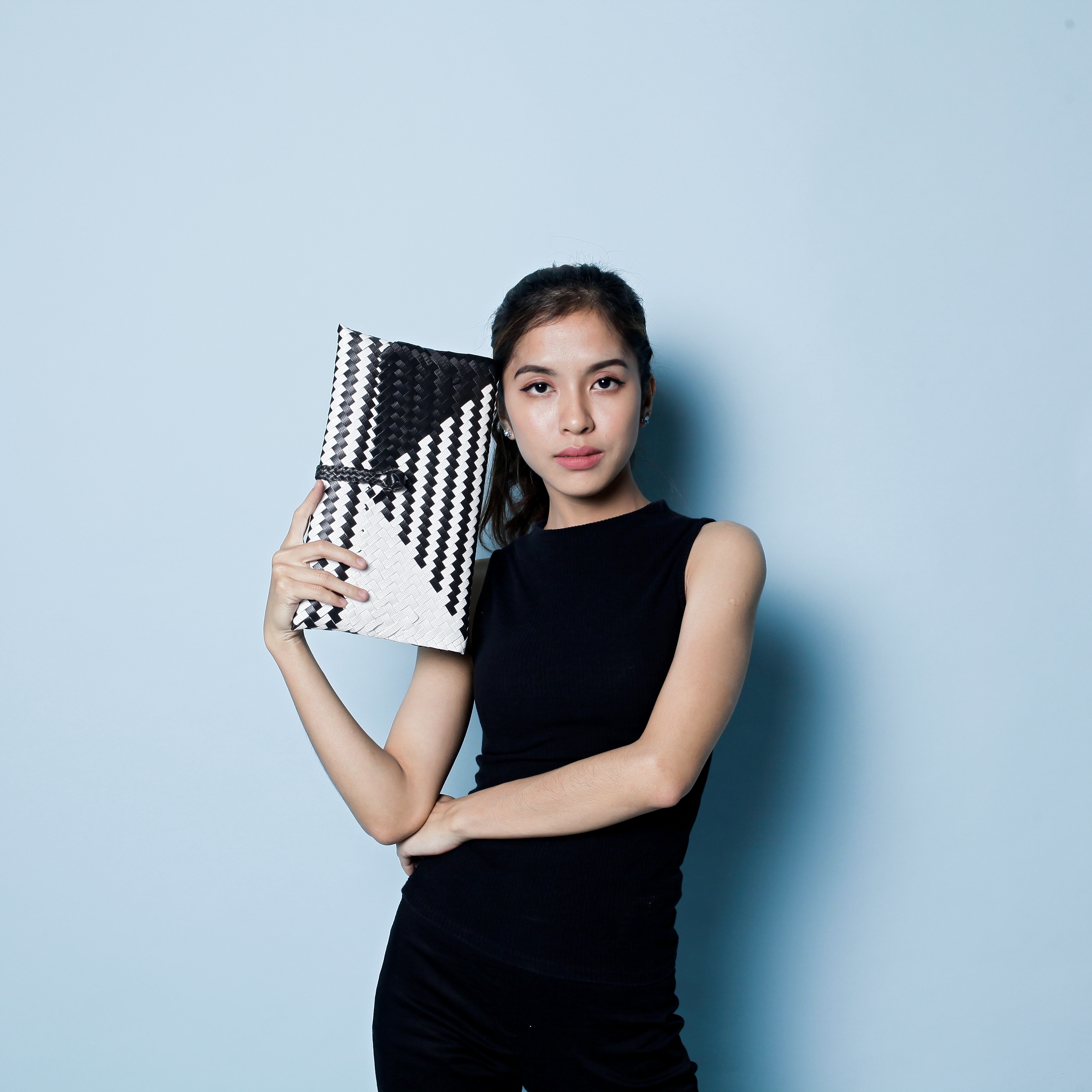 Penan Clutch Black & White (L)