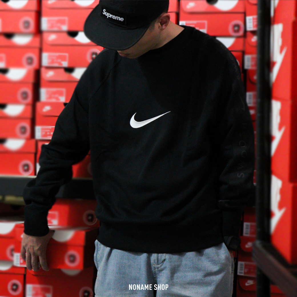 🎄聖誕限定優惠🎄 NIKE NSW Swoosh 磨毛 串標 單勾 Logo 大學Tee 黑