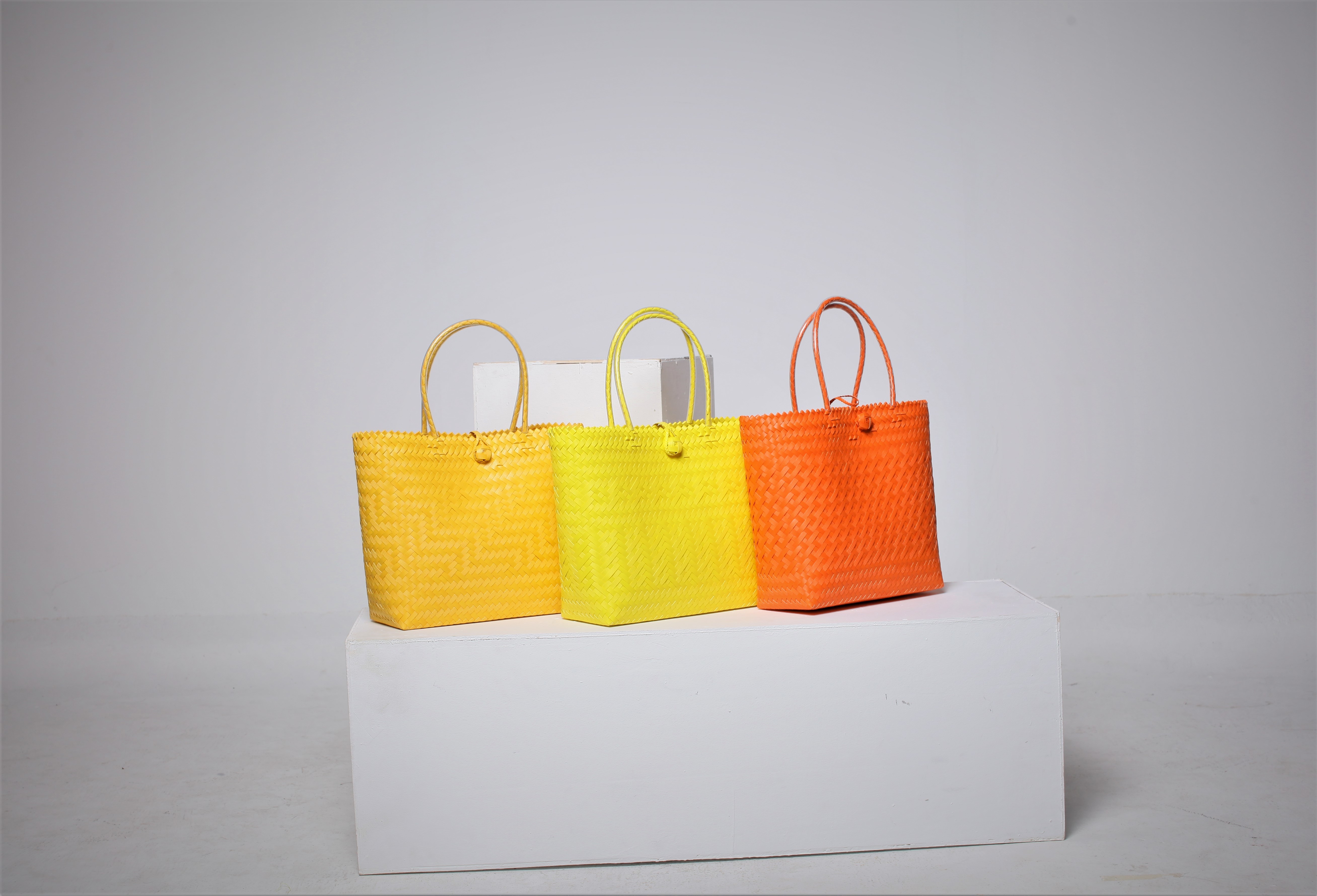 Penan Tote (yellow,mustard,pumpkin,white)