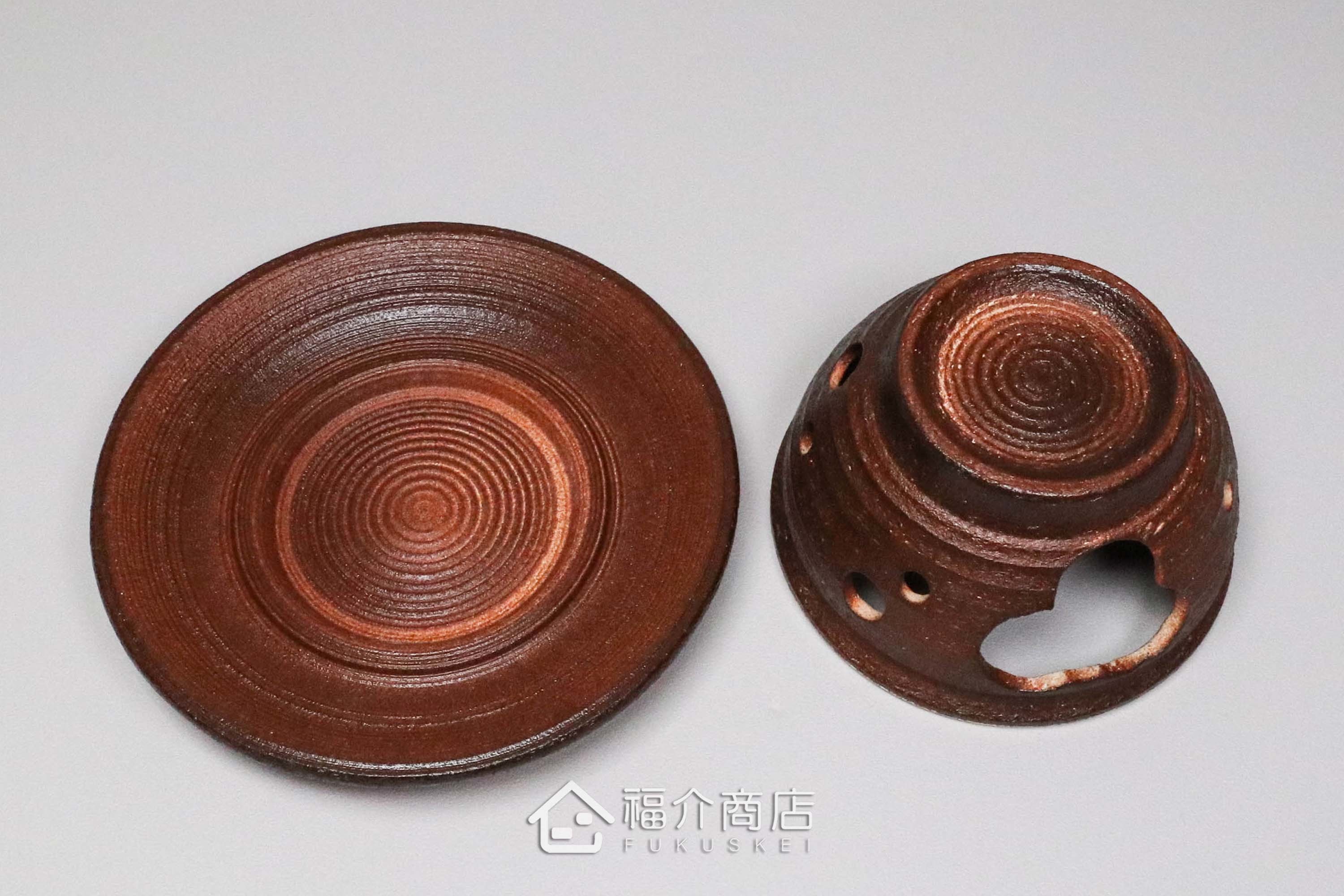 咖啡色的陶瓷茶香爐