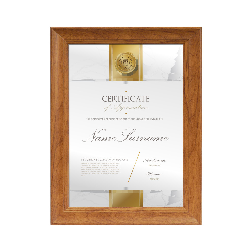 別緻A4獎狀證書相框 - 木紋