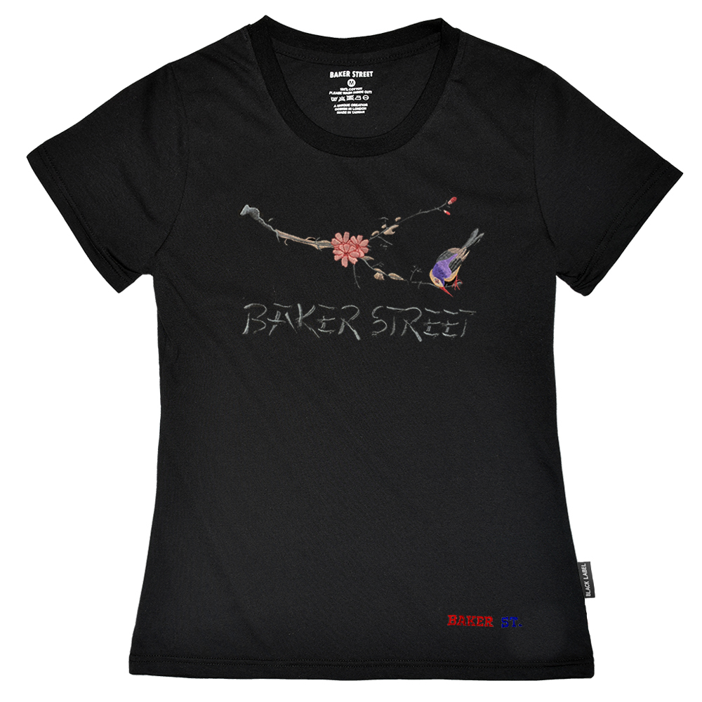 Image of East 梅花與鳥 刺繡 女版短T