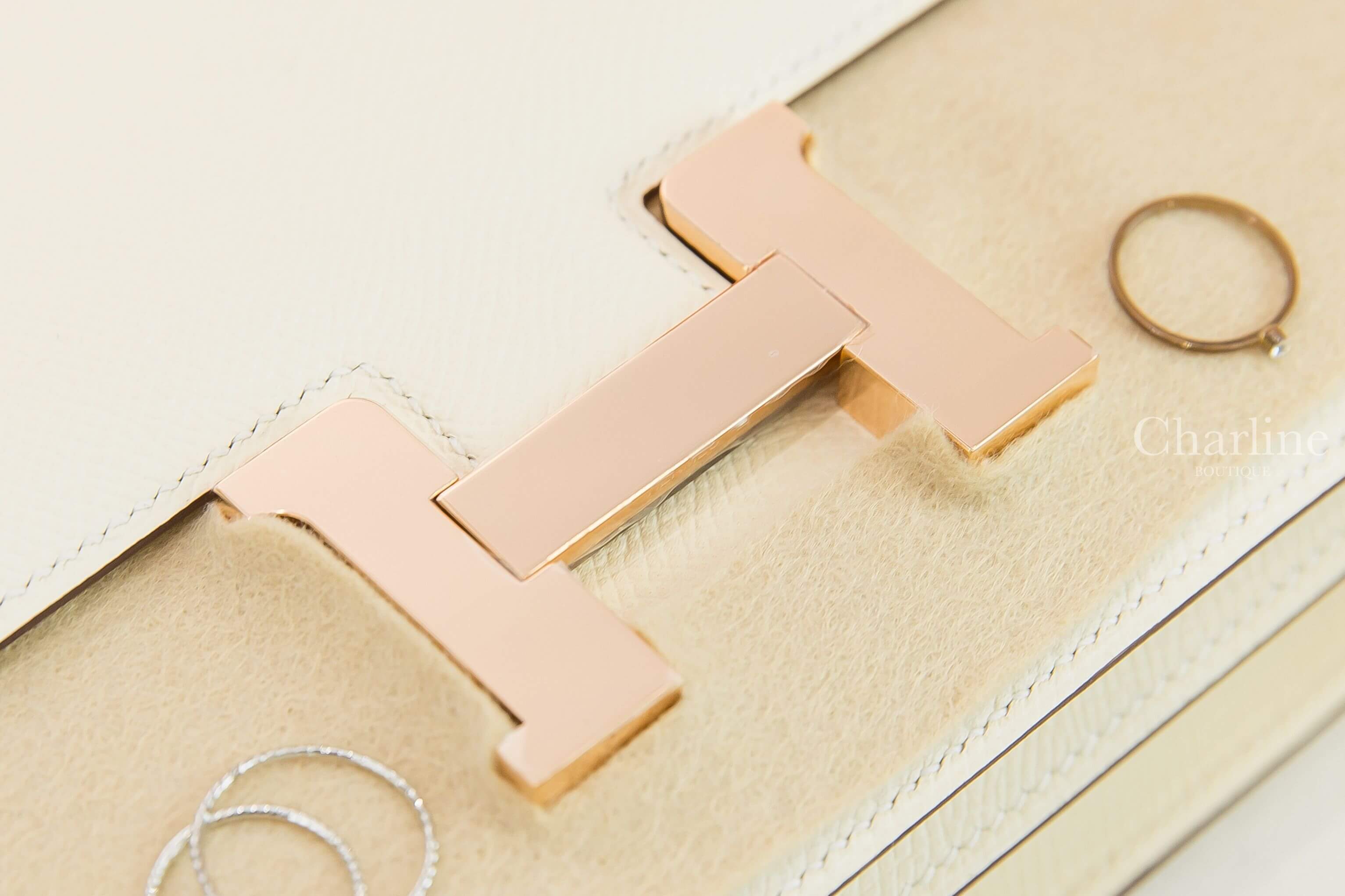 Hermès Mini Constance III 18cm I2 Nata Epsom 奶油白玫瑰金釦