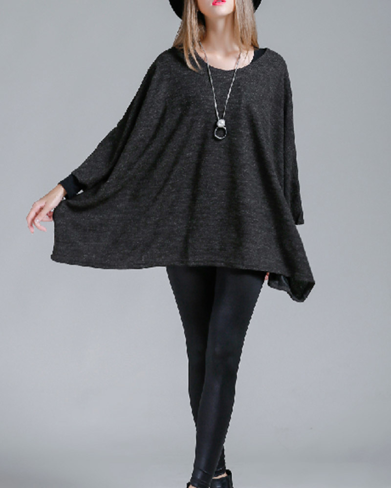 DEER 反褶飛鼠袖毛料斗篷 黑色