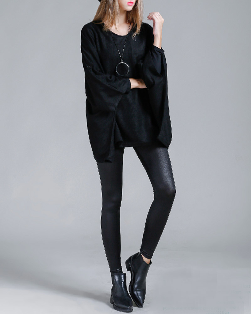 DEER 反褶飛鼠袖毛料斗篷 黑色