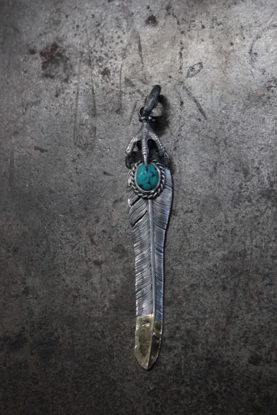 SE-522鷹腿+FM帶綠松石/金點羽毛吊墜