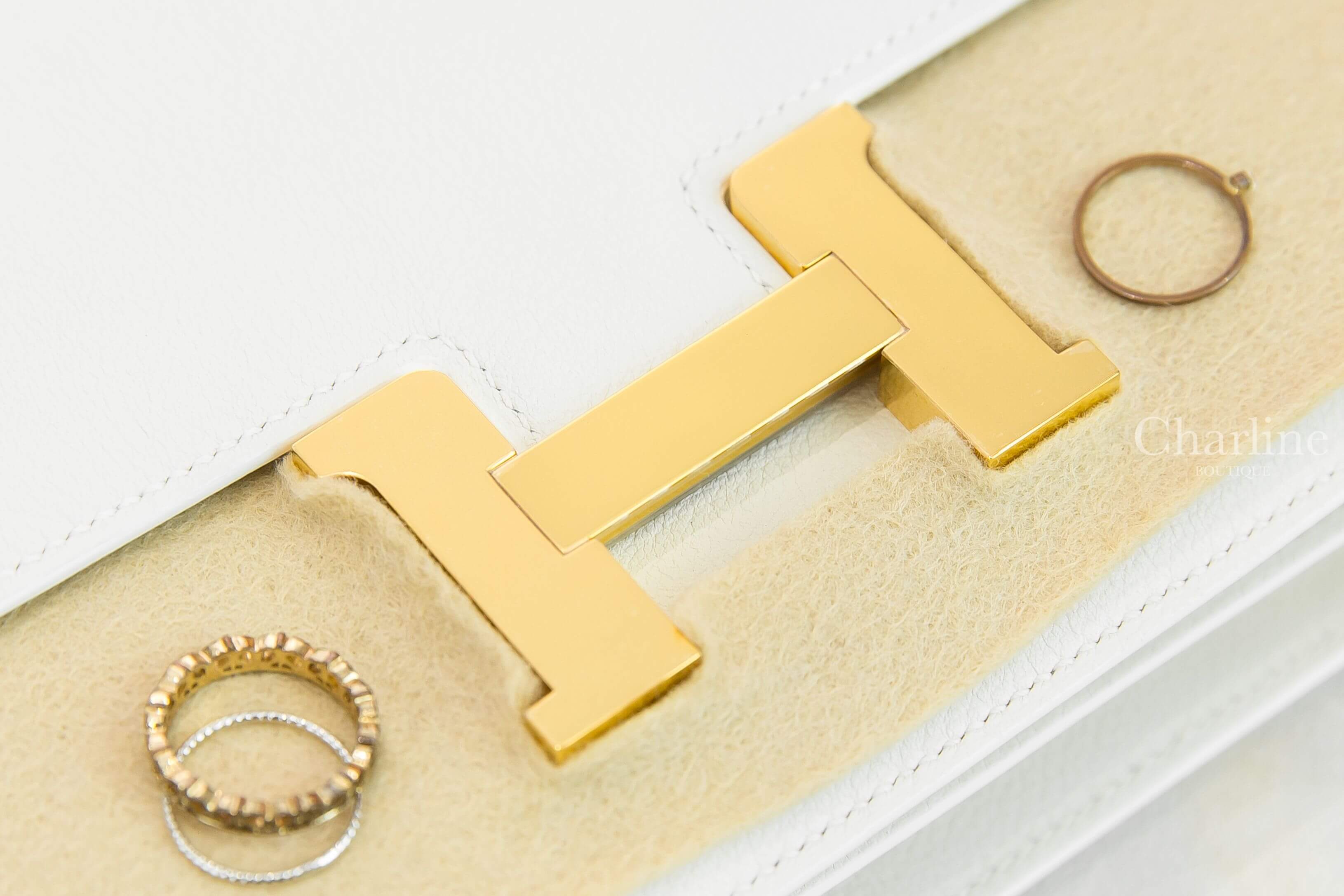 Hermès Mini Constance III 18cm 01 Blanc Evercolor 白色金釦
