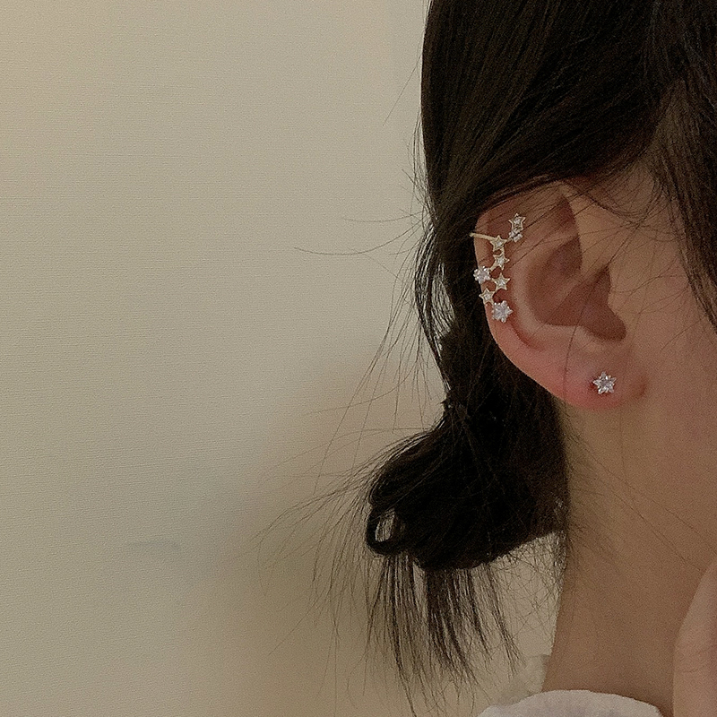 水鑽五角星耳夾 (4件組)