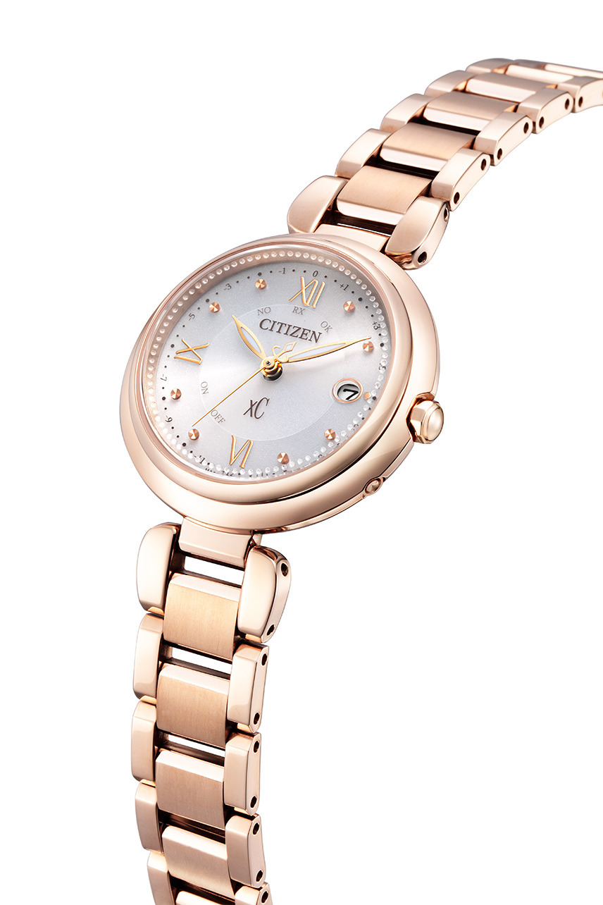 萬年鐘錶 - Citizen 星辰錶  XC      光動能電波鈦金屬女錶  ES9464-52A  錶徑29MM