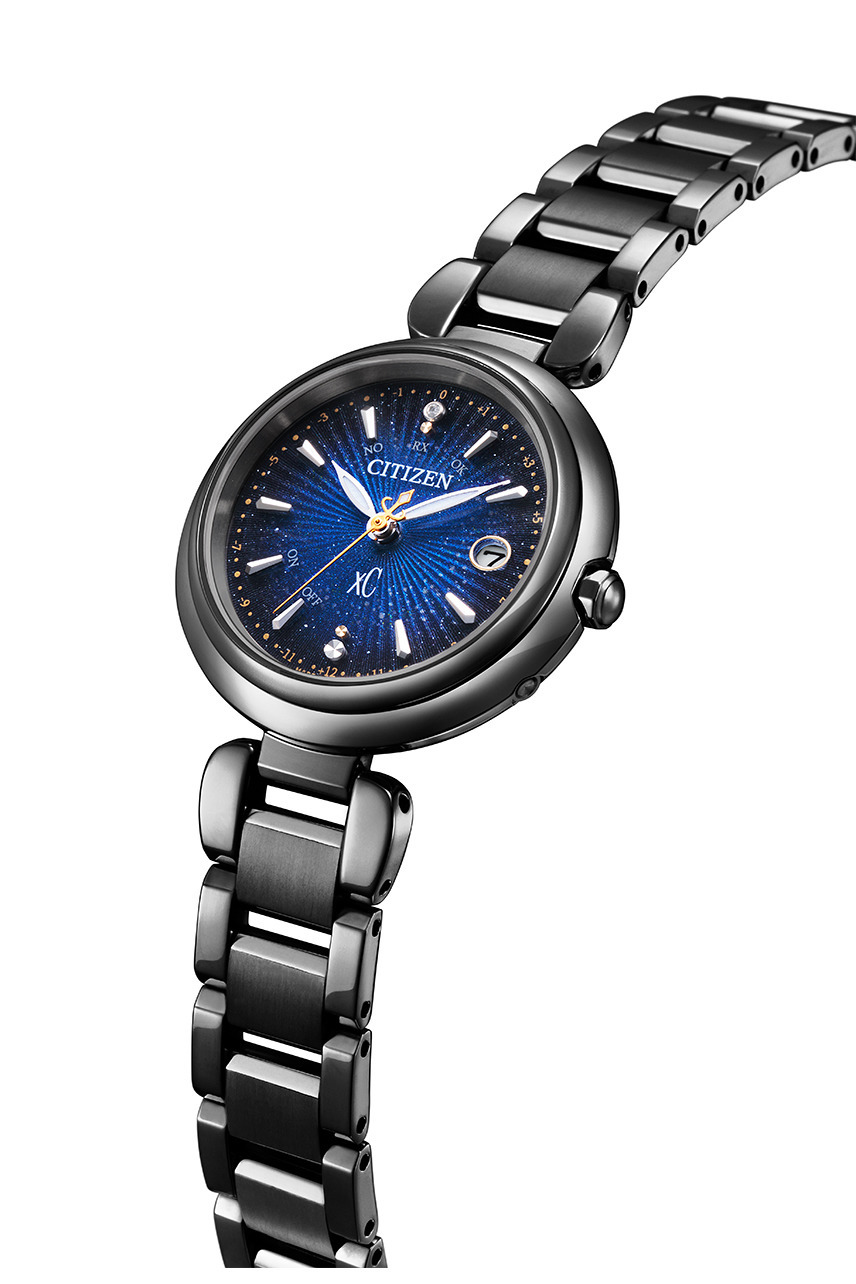 萬年鐘錶 - Citizen 星辰錶  XC      光動能電波限量星空藍鈦金屬女錶  ES9466-57L  錶徑29MM