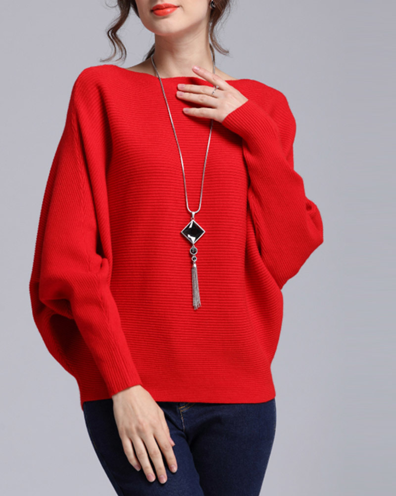 【零碼出清不退換】一字領連袖短版針織上衣