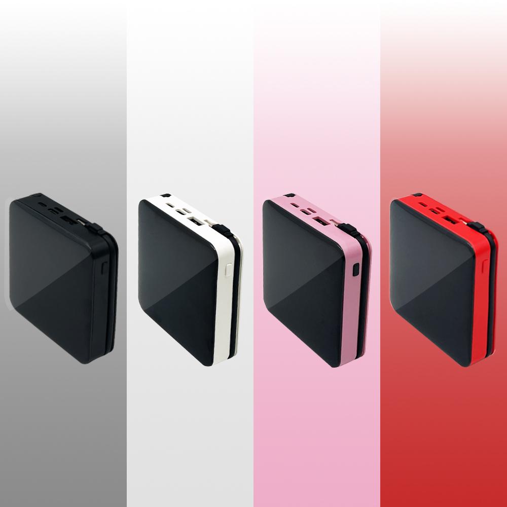 【台灣製造 行動電源】 自帶充電線 超大容量 10000mah 行動電源 極速充電 充電寶 隨身充 行動充 適用蘋果/安卓