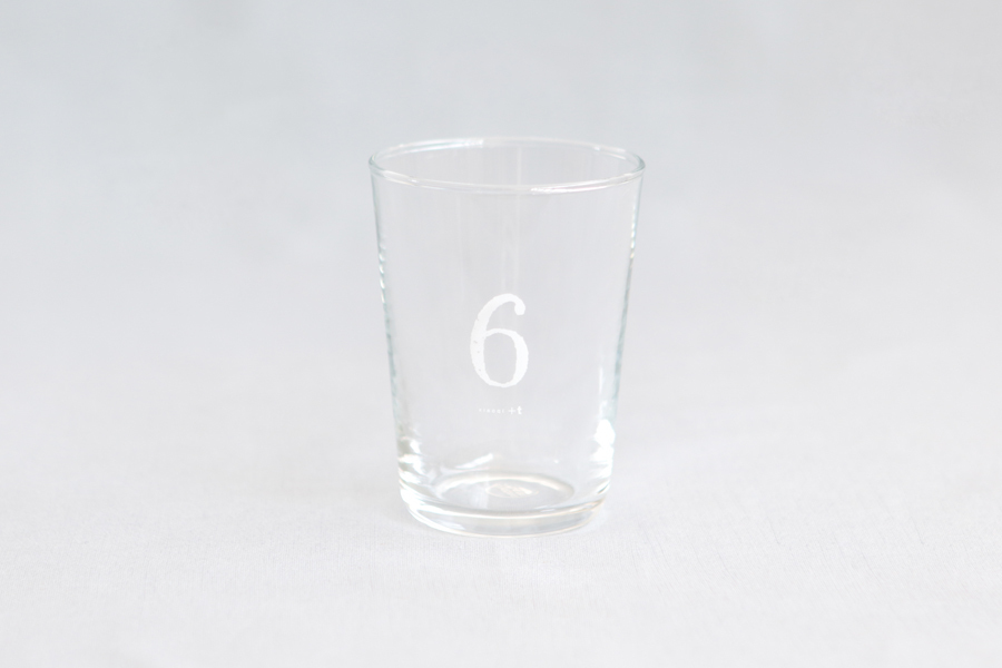 +t企劃-數字杯-6 /白 玻璃杯