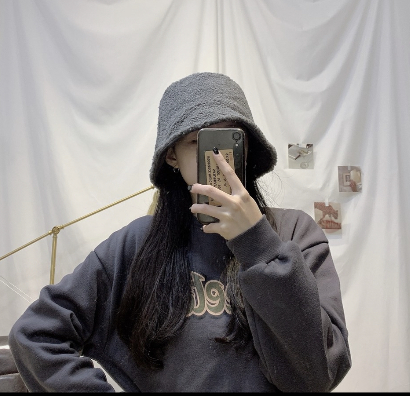 麂皮斜紋羊羔毛雙面漁夫帽/四色