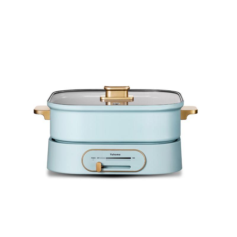 【日本Yohome多功能料理鍋】Yohome【正品】✔一鍋多能：多功能鍋靈活切換，火鍋、煎肉、小食、燜飯、滿足多種煮食需求 ✔食品級不沾塗層【原裝行貨1年原廠保養】