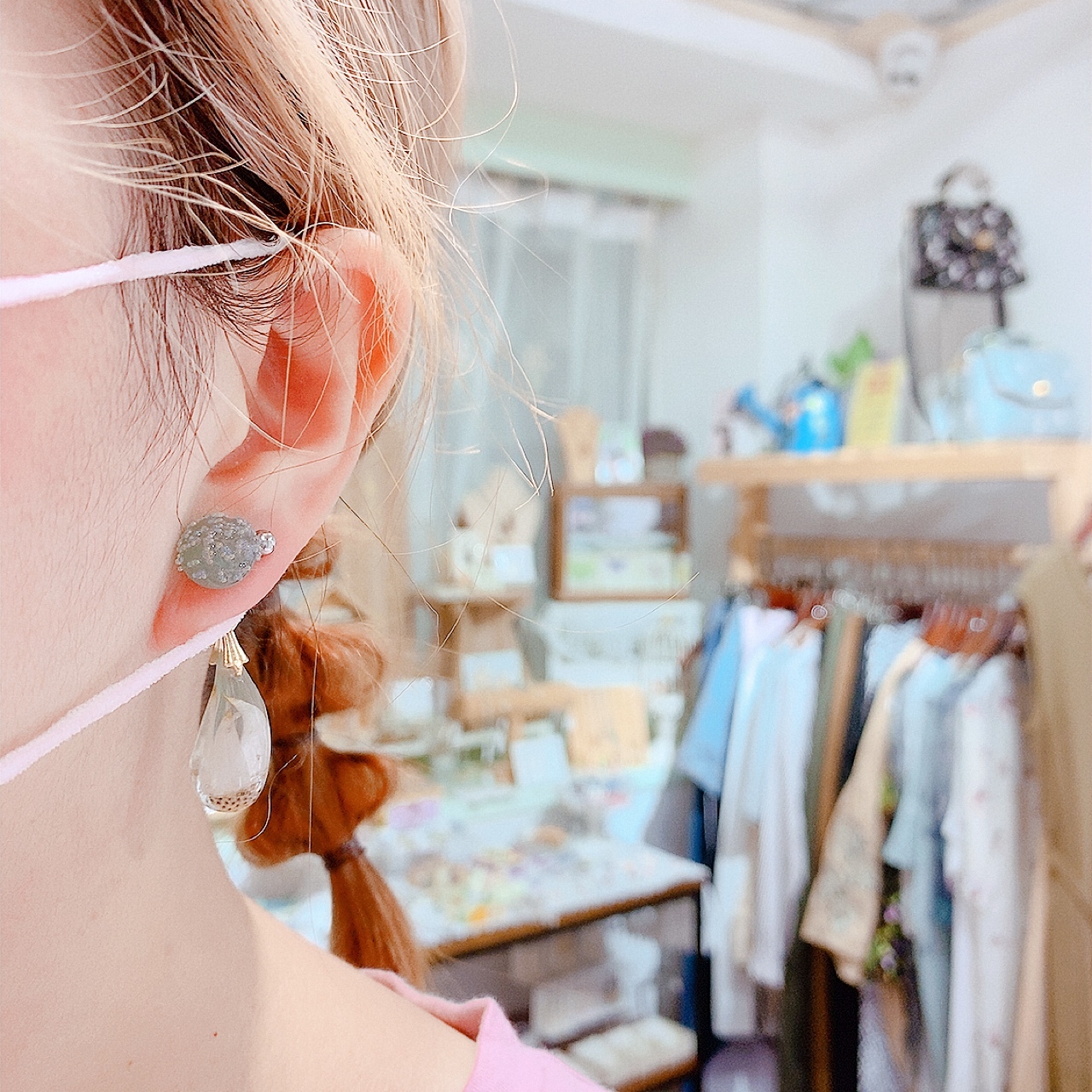 [手作家] 乾花封入水滴形耳環 (網站限定優惠)