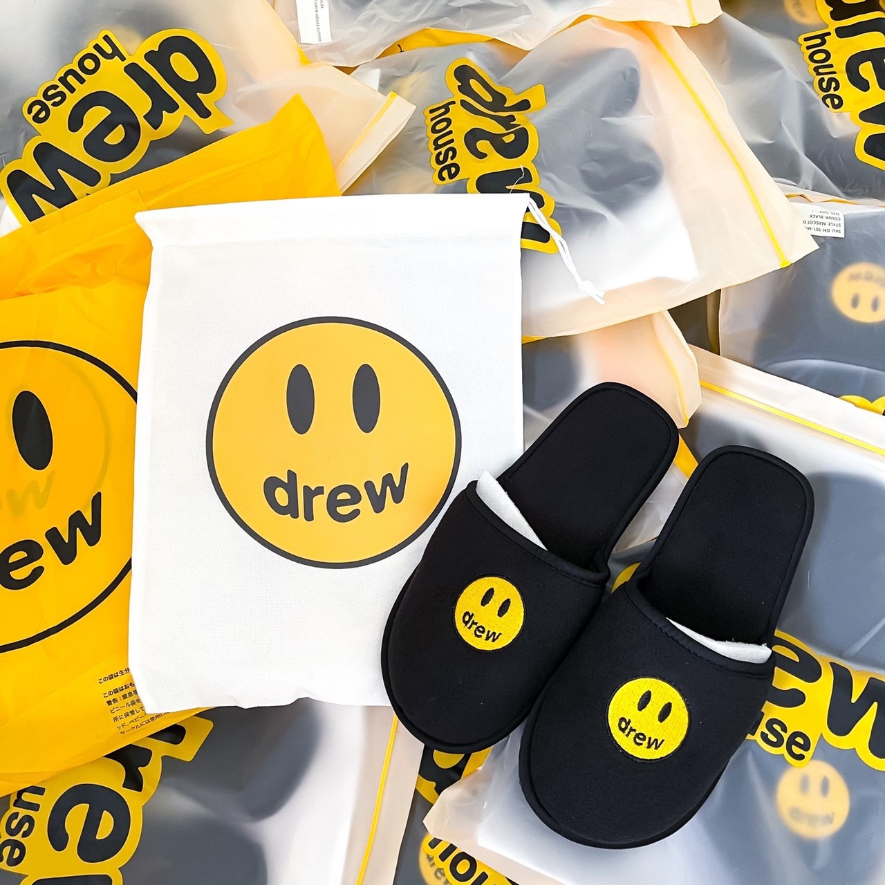 稀少現貨 Drew House 笑臉Logo拖鞋 黑 橘 白 紫