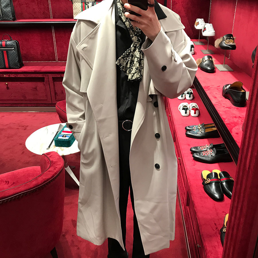 披肩雙排扣設計長風大衣 / 卡其M / 不提供退換貨