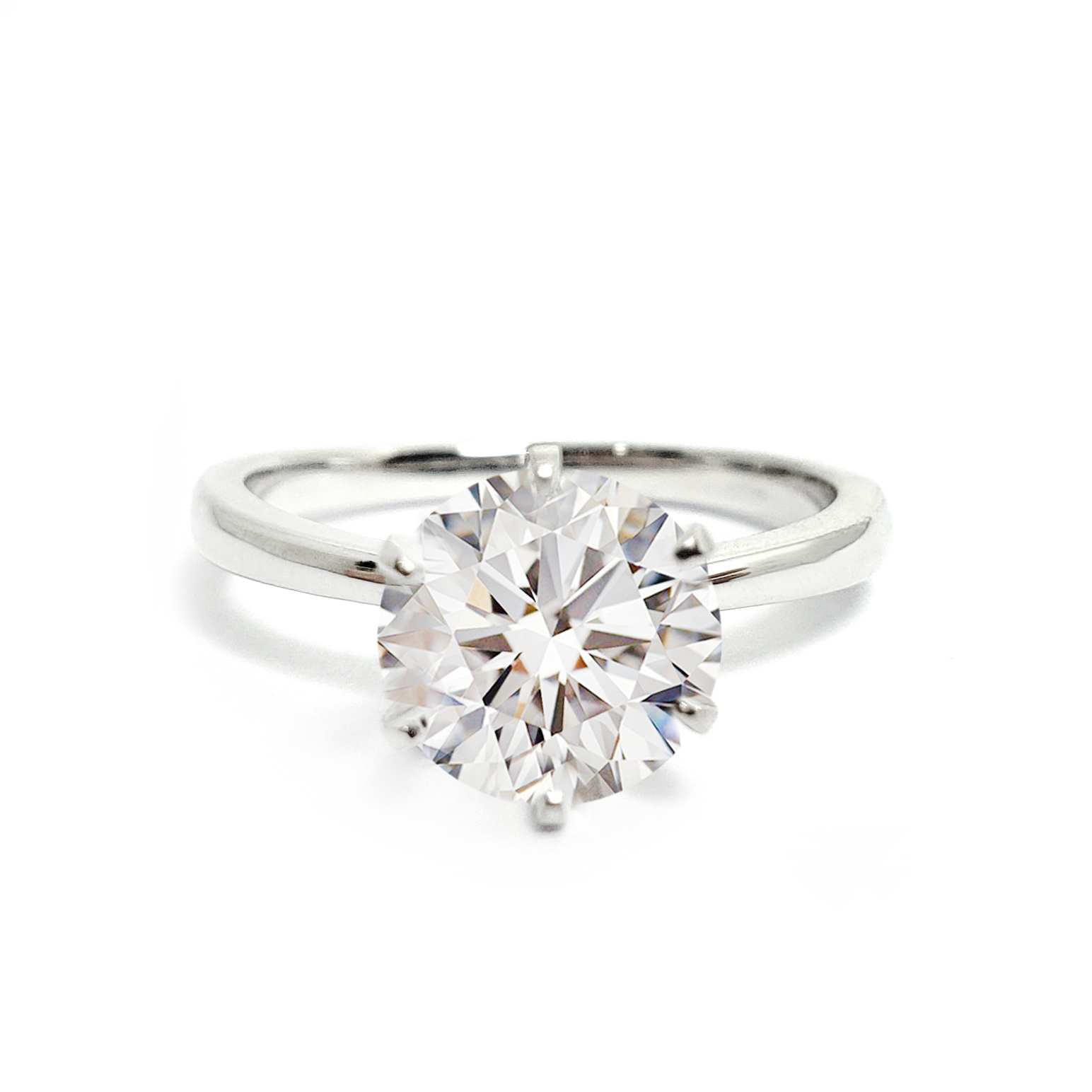 18K白金六爪直臂戒指托 (RS62H6054)