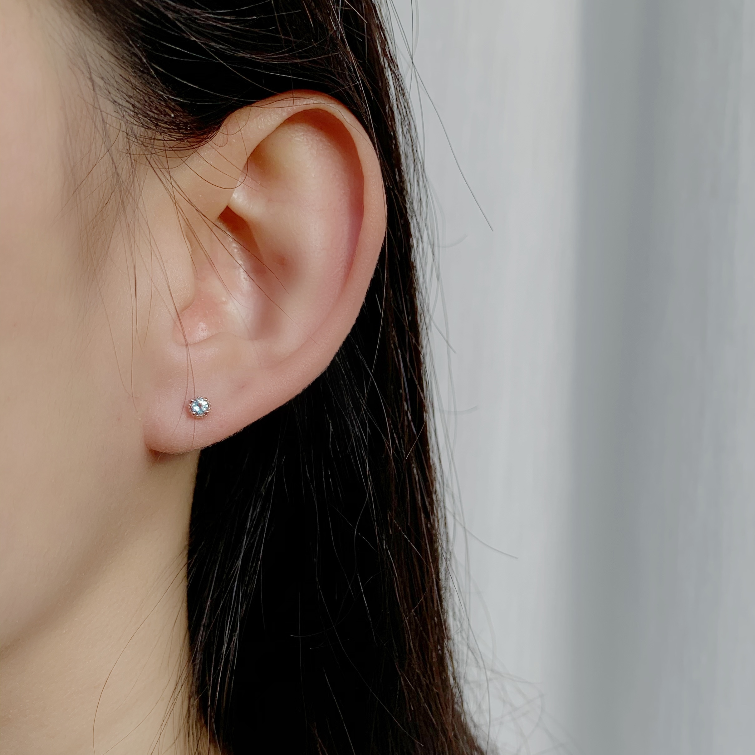 小四爪托帕石轉珠耳環