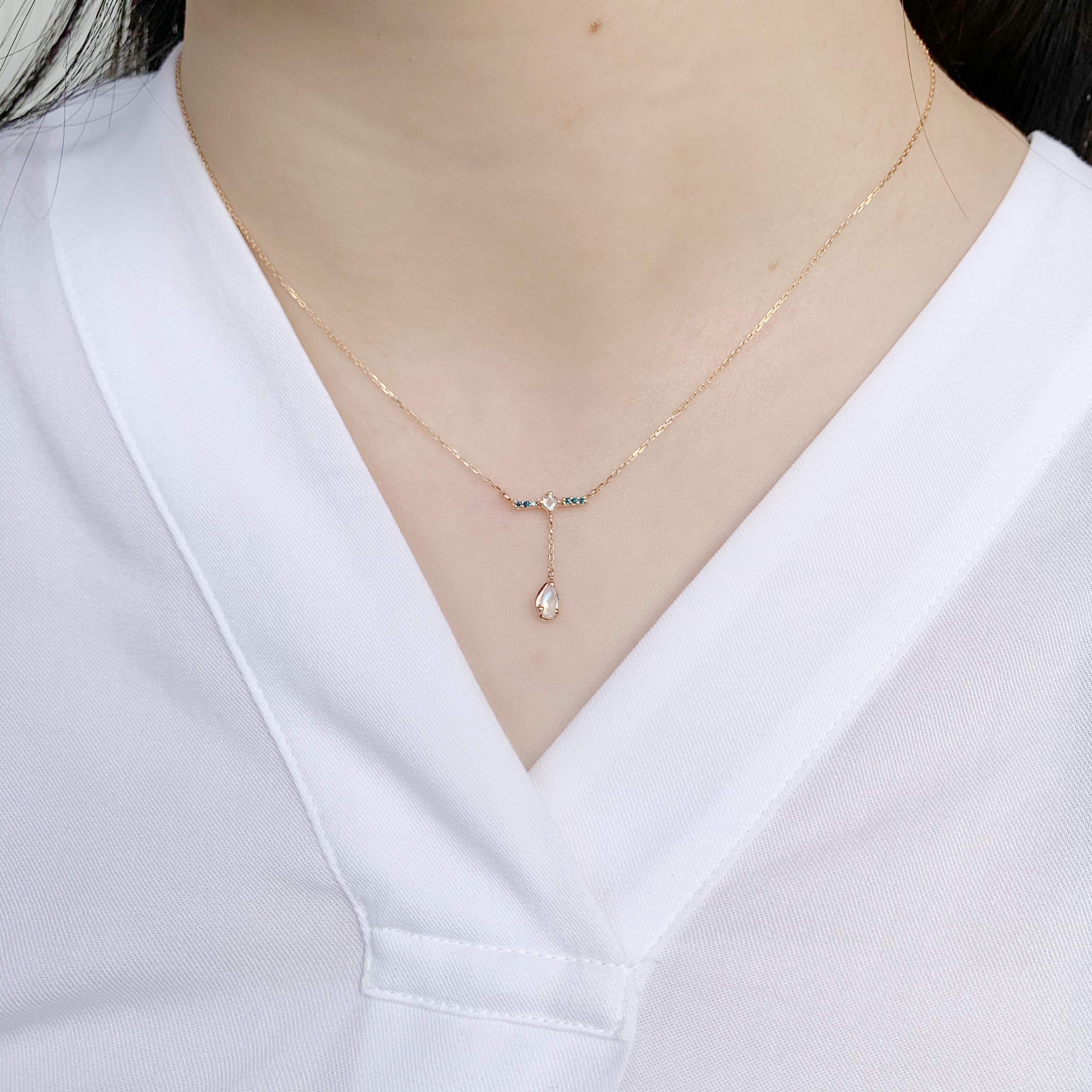 14K月亮與狩獵女神鎖骨鍊