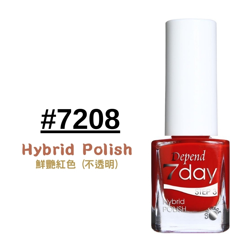 7day 仿GEL甲快乾甲油 7208 鮮艷紅色 (不透明)