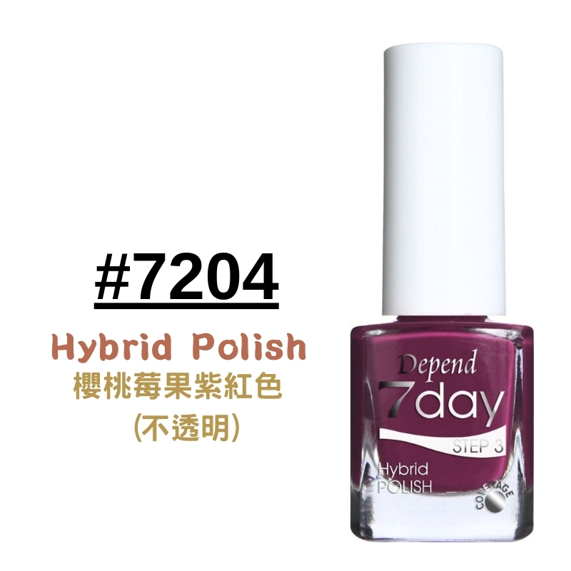7day 仿GEL甲快乾甲油 7204 櫻桃莓果紫紅色 (不透明)
