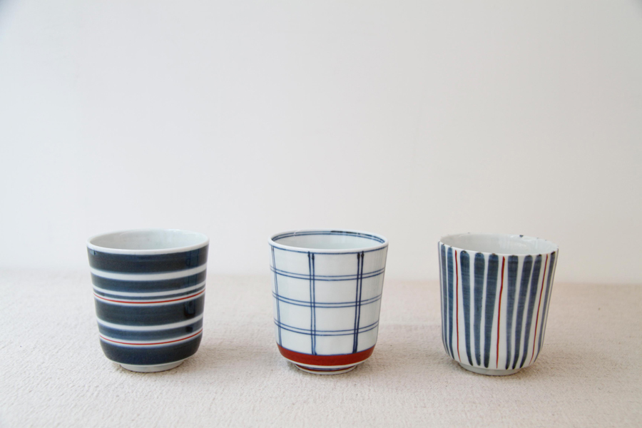 KIHARA-古白磁湯吞/古染縞