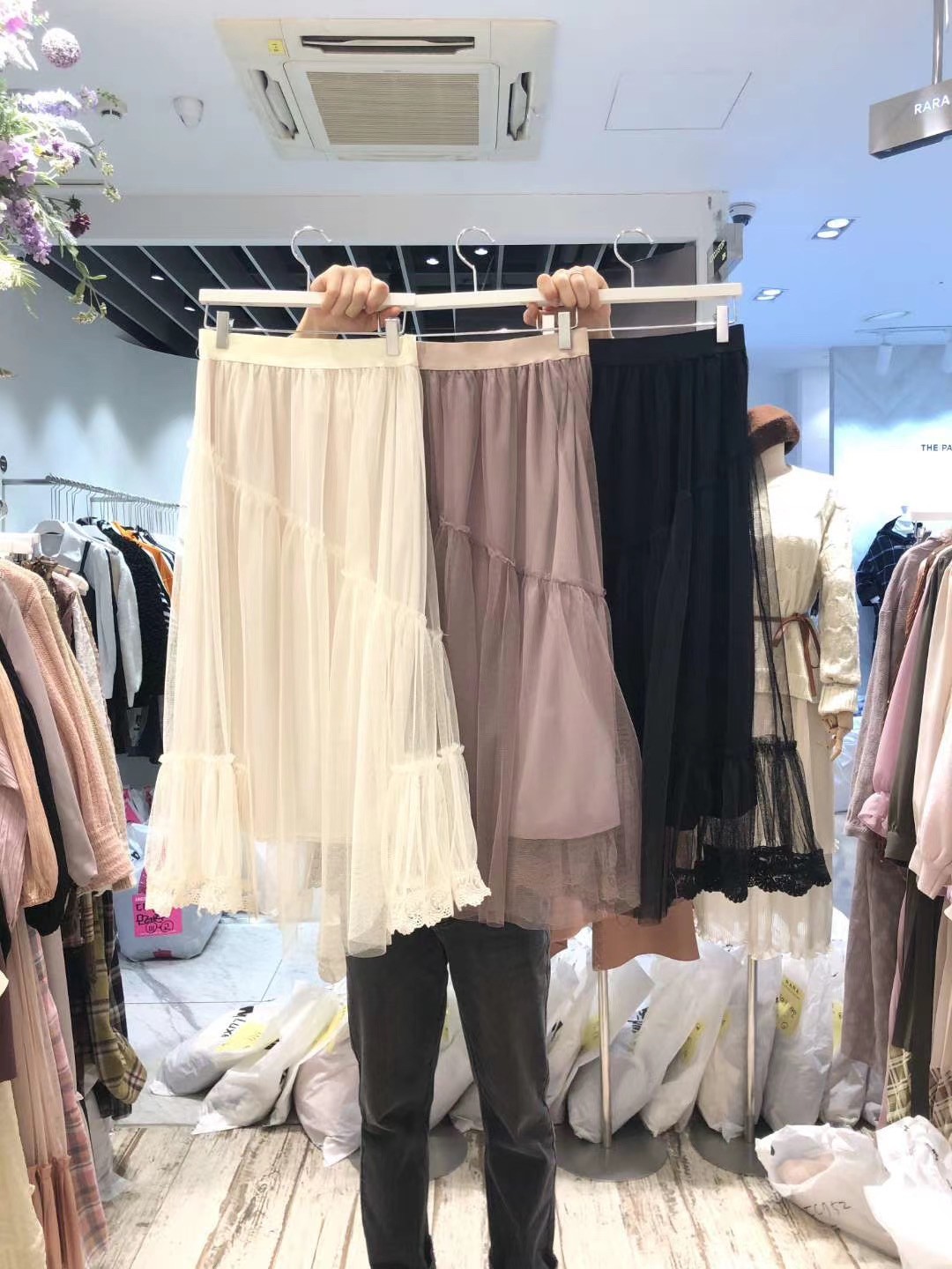 21020200拼接造型長紗裙