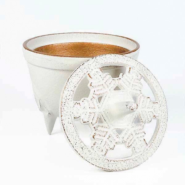 【岩鑄】雪 香爐-金/麻色