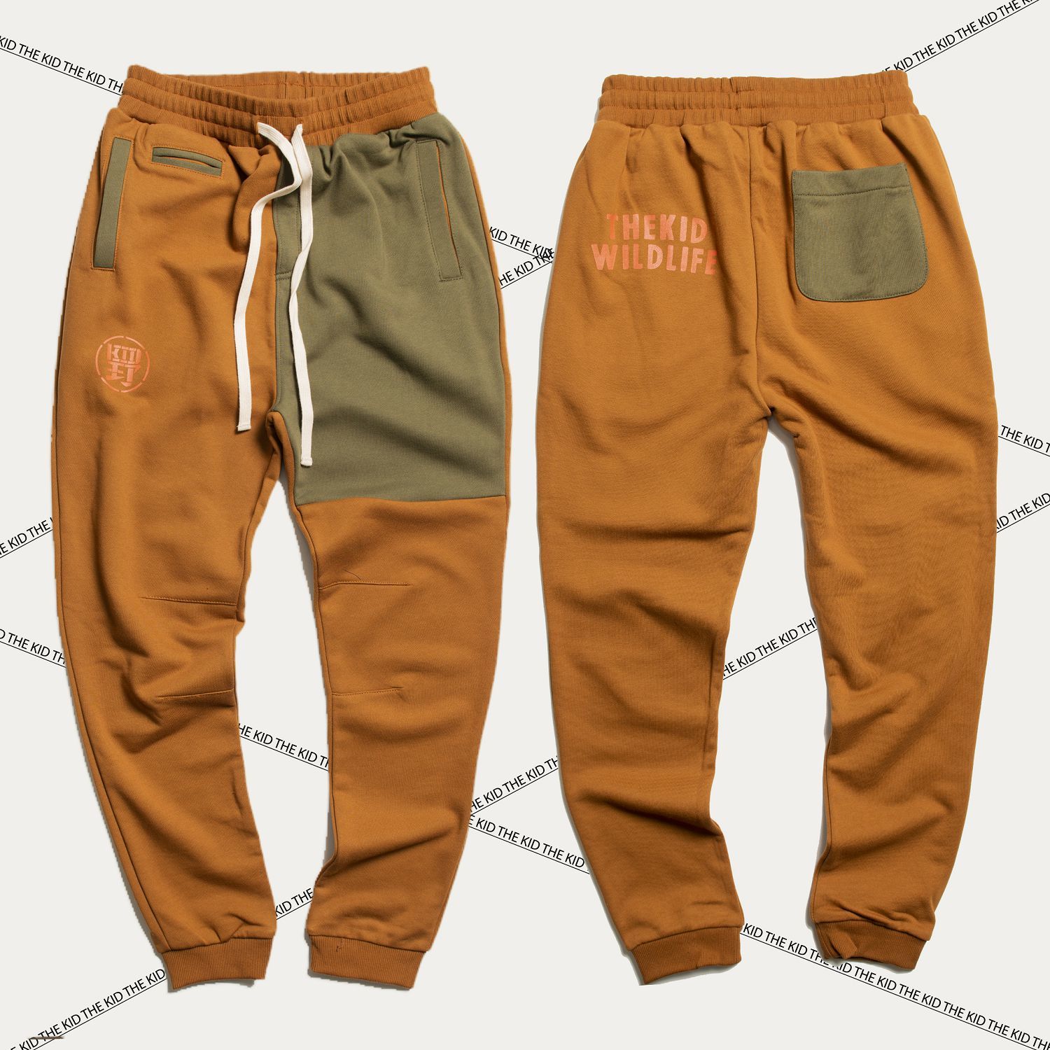 KID ® 野人生活拼接棉長褲 咖