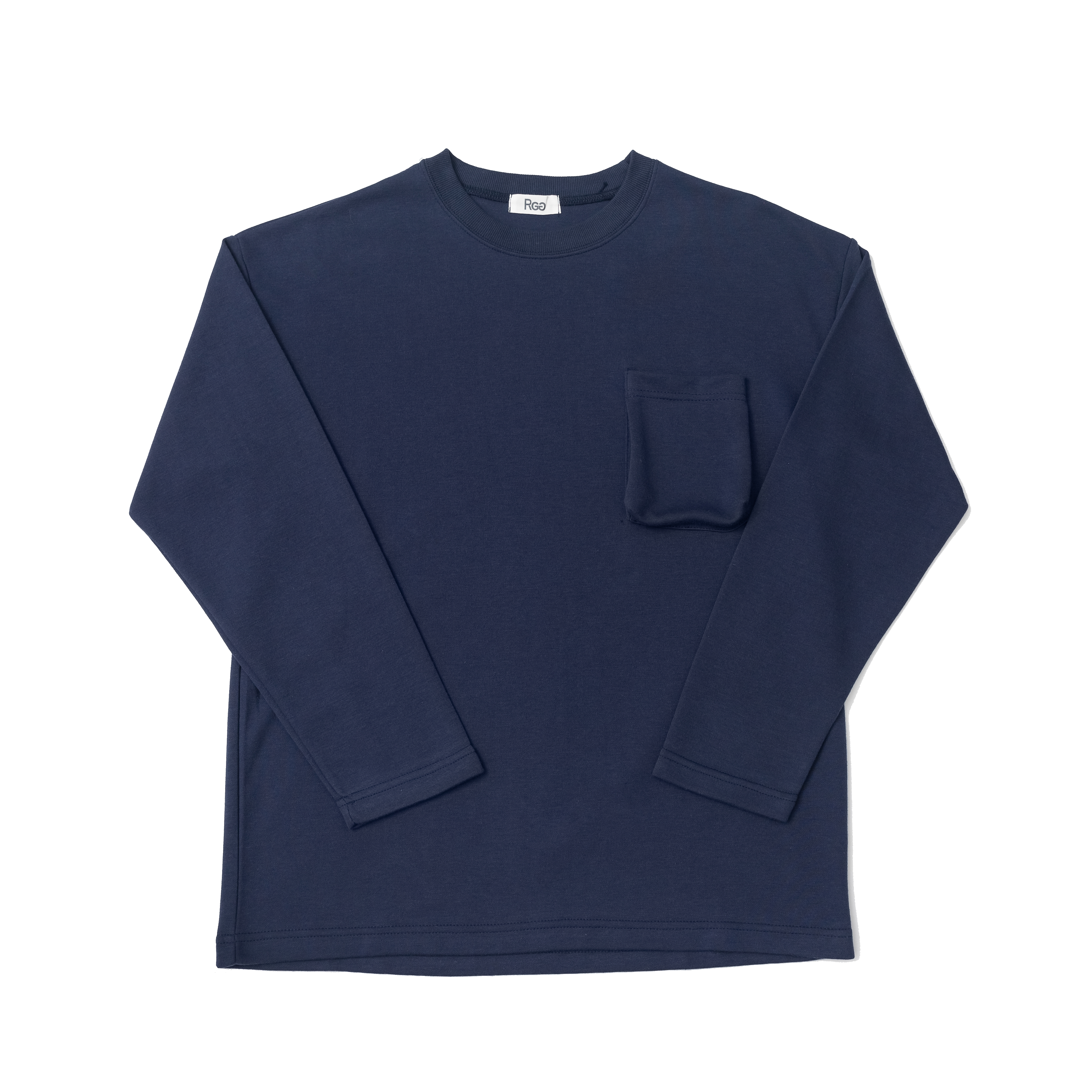 立體口袋長T深藍商品照