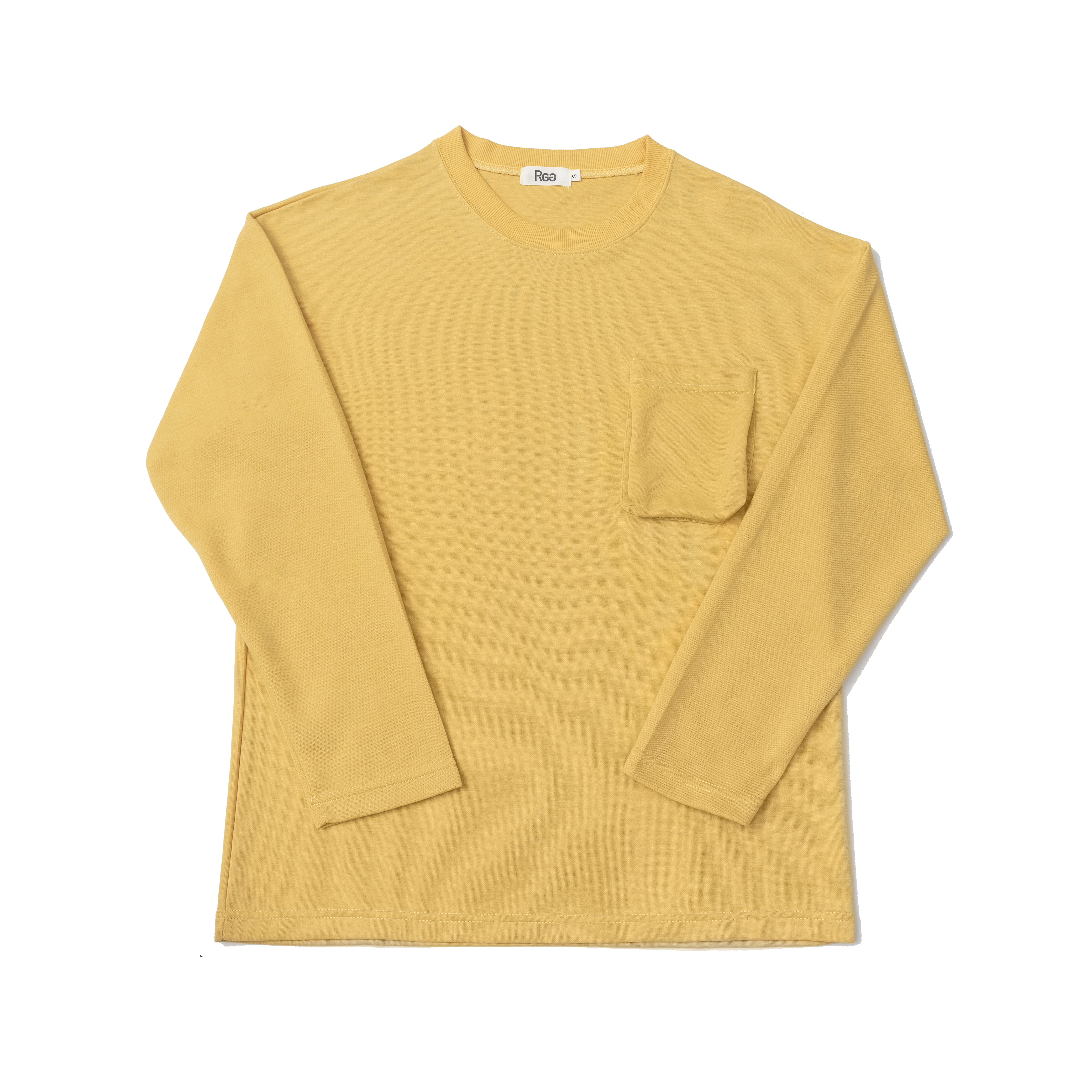 立體口袋長T明黃商品照