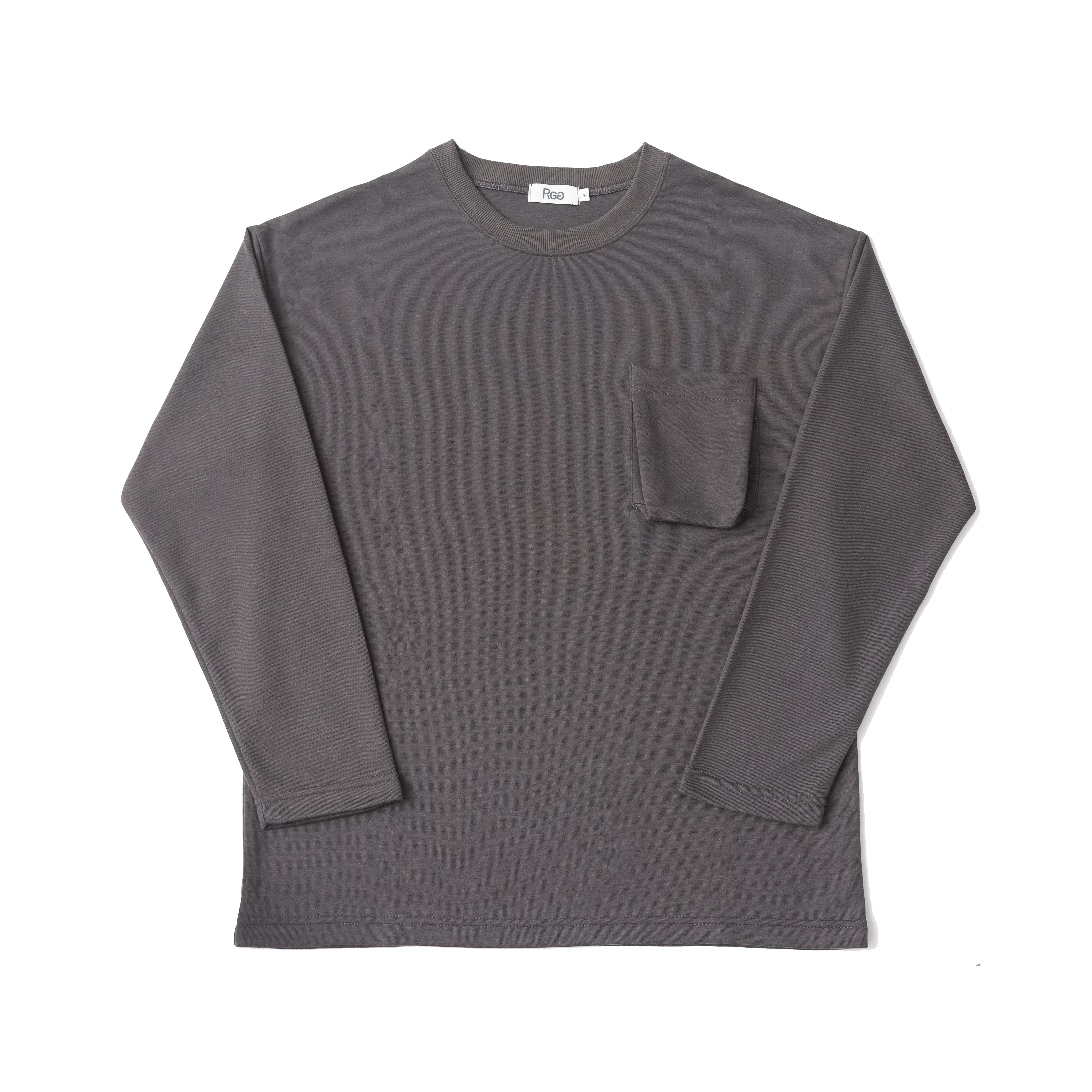 立體口袋長T深灰商品照