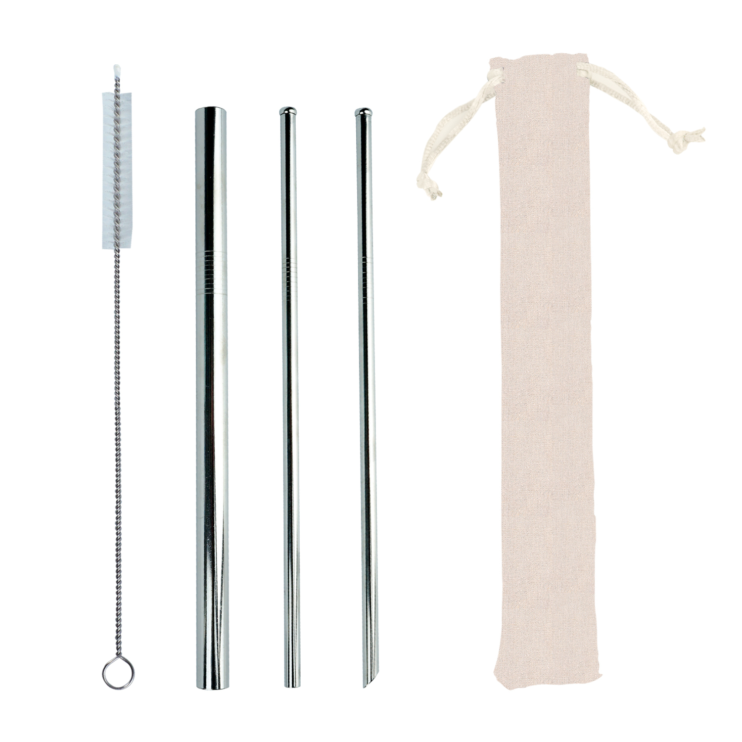 防刮嘴304不鏽鋼環保吸管5件組(附刷)